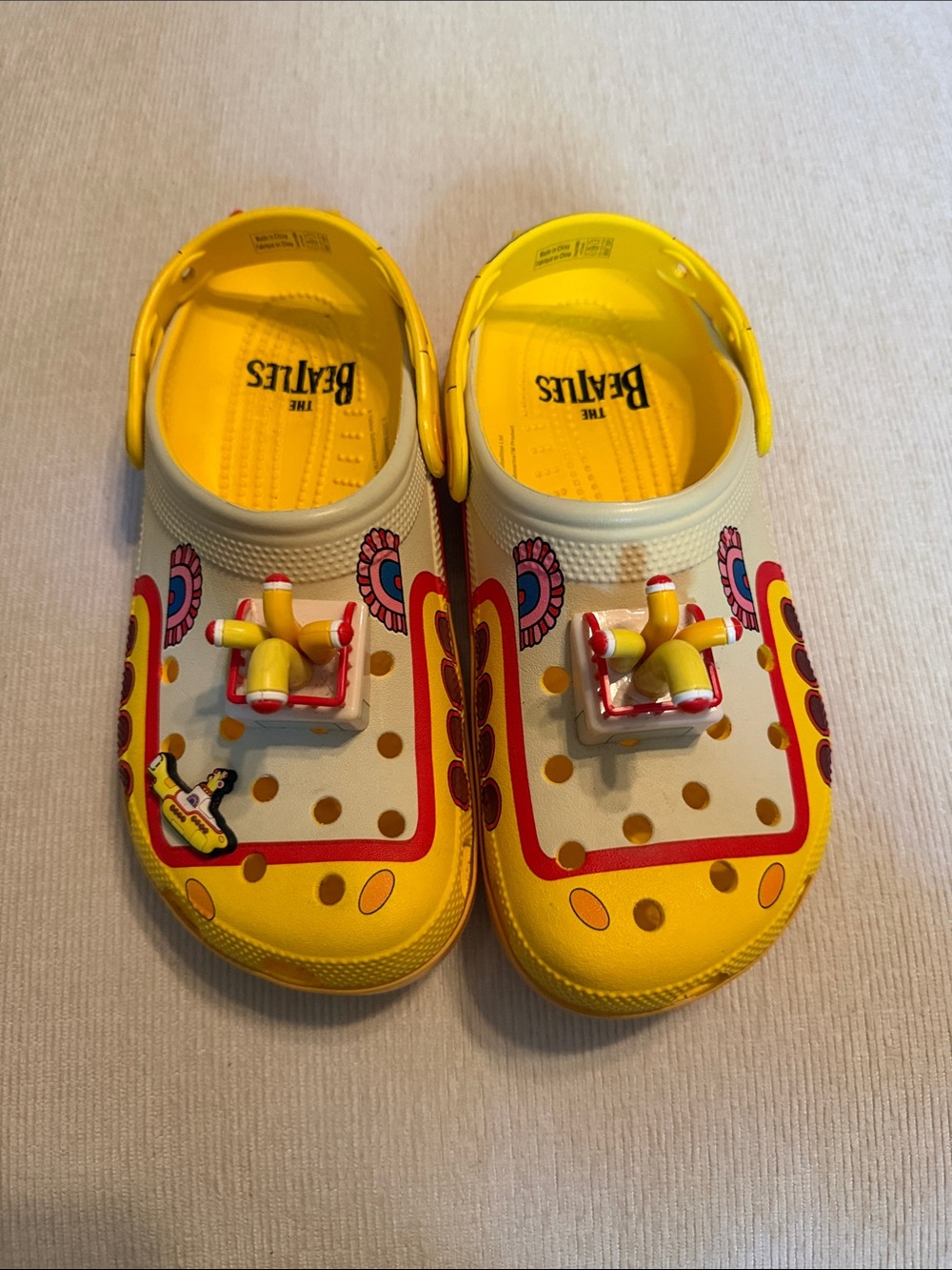 The Beatles Yellow submarine Crocs with Crocs brand headlights